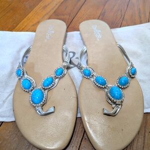 Fibi & Clo Turquoise stone sandals